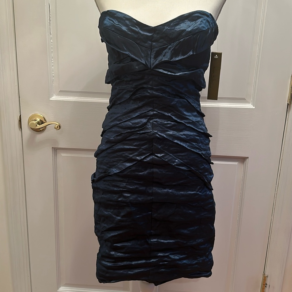 Nicole Miller New w/ Tags Above the Knee Sweetheart Dress.  Size 10.  Dark Teal
